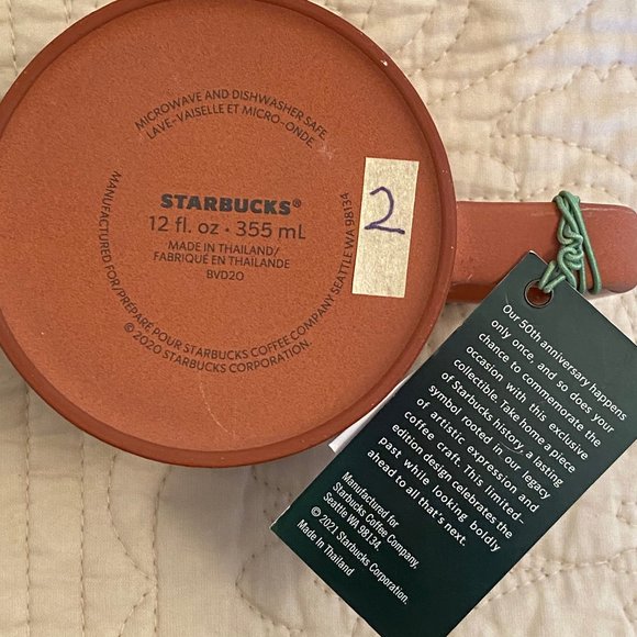 Mermaid Spring 2021 Starbucks 50th Anniversary Mug Terra Cotta Ceramic 12 Oz Mug - Picture 13 of 15